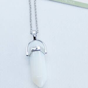 White Quartz Hexagonal Chakra Pendant